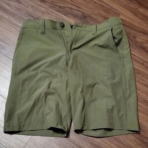Volcom Men's Olive Green Flat Front Shorts
